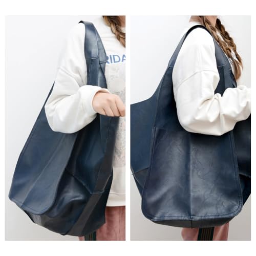 Bolso Tote de cuero sintético retro para mujer, gran capacidad miniatura 2
