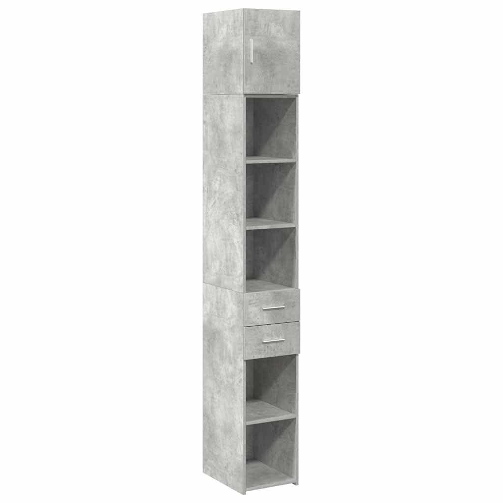 vidaXL Mobile Sottile Grigio Cemento 30x42,5x225 cm in Truciolato