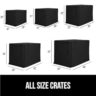 GORILLA GRIP Dog Crate Covers Compatible with Amazon Basics Dog Crates, All Sides Open, Privacy Cover Fits 24" Wire Kennel, Breathable Mesh Windows, Light Reducing Puppy Training Cage Topper, Black