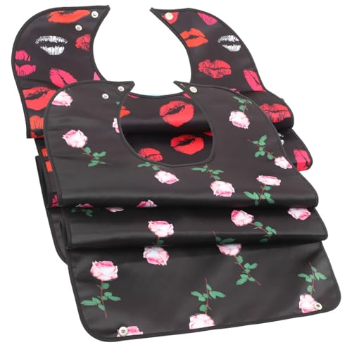 FOMIYES - FOMIYES 2stücke Lätzchen Für Erwachsene Pack Doppelschichtig Wiederverwendbar Zum Essen Waschbar Mit Faltenbecken Für Sauberkeit Für Ältere Menschen Und Frauen