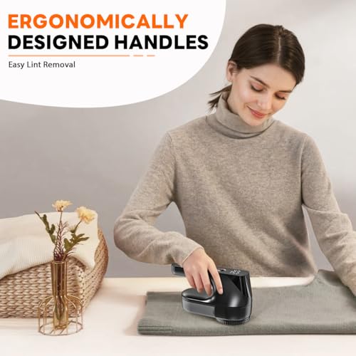 Ziitty Lint Remover, Rechargeable Fabric Shaver, Bobble Remover for Clothes with LCD Display, 3 Adjustable Power Levels, 6-Leaf Blade Debobble Electric Lint Shaver, De Bobbler for Clothes Furniture - 7