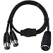 50cm MIDI DIN 5 PIN 1 Female Jack to 2 Male Plug Socket Y Splitter Adapter Cable