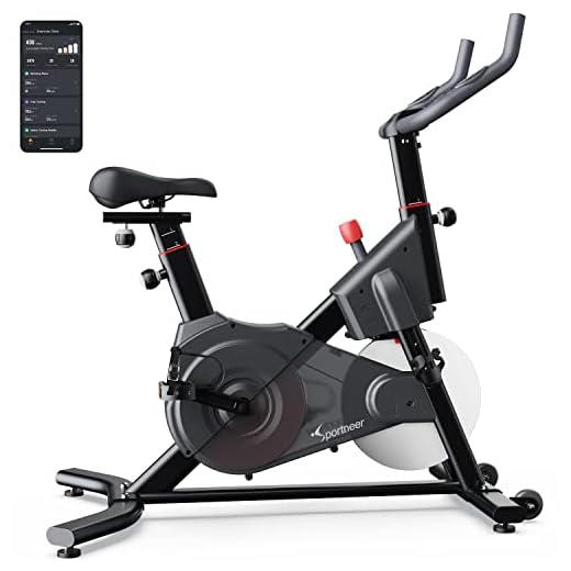 Sportneer Exercise Bike for Home, Magnetic Resistance Indoor Cycling Bike Stationary Bike with Heart Rate Monitor, Spin Bike Workout Bike for Gym, Immersive Cycling, Aluminum Flywheel, Bluetooth&APP