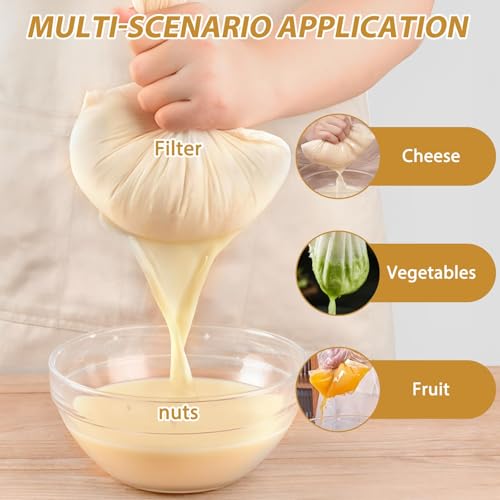 8 Stück Passiertuch 50×50 cm – Waschbares Käsetuch, Feines Mulltuch Zum Filtern von Saft, Käse, Tee, Nussmilch, Suppe, Joghurt & Tofu – Wiederverwendbares Abseihtuch für Küche & Haushalt