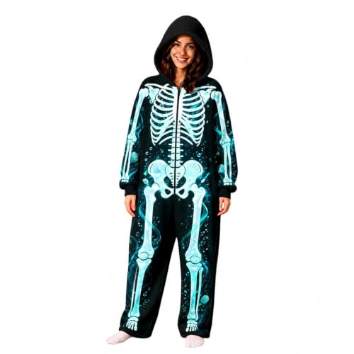 Halloween Onesie Adult,Horror Onesie,Horror Movie Costumes Adult,Halloween Zip Up Costumes Mint Green Large - image 6