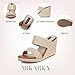 mikarka Slip On Wedge Sandals for Women Open Toe Espadrilles Platform Slides Dressy High Heel Beach Summer Sandal Comfortable Wedges Shoe Mules Natural Straw US Size 7.5