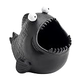 Beavorty Ceramic Ashtray Piranha Fish Figurine Fish Statue Cigarettes Smoking Ashtray Candy Dish for