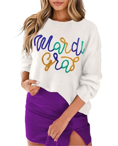 Image of SELINK Women's Holiday Sweater Crew Neck Print Casual Long Sleeve Pullover