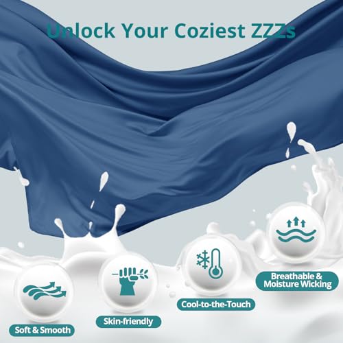 Image of Sasttie Cooling Pregnancy Pillows for Sleeping, 65'' Full Body Pillow, Navy