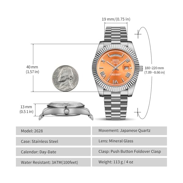 NIBOSI Men Watches Analog Quartz Stainless Steel Rose Gold Silver Watches for Men Waterproof Business Classic Desiger Wrist Watch with Day Date - Image 4