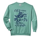 Funny Raccoon Unicorn Tee Graphic Off to cause a Kerfuffle Comfort Colors Adult Sweatshirt