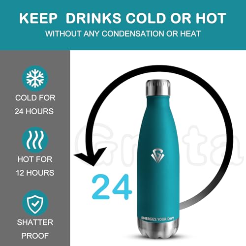 Grsta Borraccia Termica - 500ml - Borraccia Acciaio Inox Senza Perdite, Bottiglia Termica, Senza BPA, Borraccia Palestra Mezzo - Mantiene Caldo per 12 Ore/Freddo 24 Ore - Immagine 1