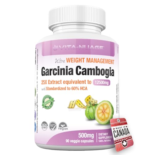 Vita-NuAge Nutrition - Vita-Nuage | Canada Brand | Garcinia Cambogia 25X Extract 60% HCA 90 Count Ultra Slimming Weight Loss Supplement Fat Burner Suppress your Appetite All Natural Formula