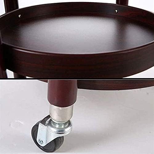 Carrito de bebidas de madera maciza con soporte para vino, carrito móvil de 2 niveles para bebidas y vino, perfecto para el hogar, cocina y hotel, estilo rústico