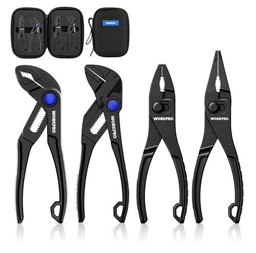 WORKPRO 4-Piece Mini Pliers Set with Pouch Pocket Pliers Gift for Man