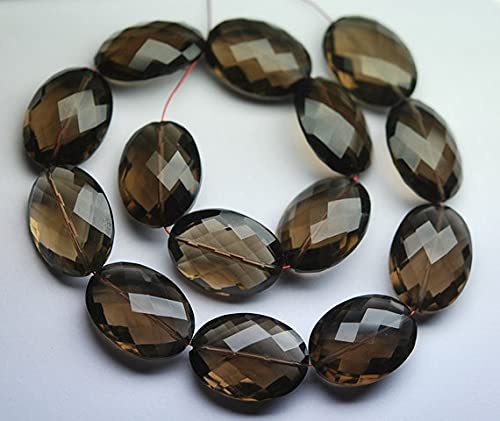 Quartz fumé perle ovale briolette pour création de collier artisanal
