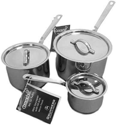 Grunwerg Stainless Steel Mini Saucepan Pan With Lid 8cm - MSP-08M