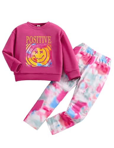 Image of Girls Sweatshirt Outfits Fashion Pullover Tracksuit Tie-dye Leggings Sweatpants 2 Piece Pant Sets Size 1-8