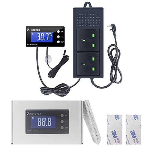 KETOTEK Digital Temperature Controller Thermostat Plug Socket with Waterproof Sensor, 2-Stage Thermostatic Plug 220V Heating Cooling Temperature Switch for Aquarium Greenhouse Heater Fan - Image 7
