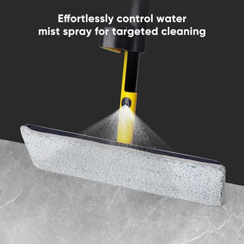 MinuteToCleanIt Flat Mop for Floor Cleaning with Built in Spray | Floor Cleaner Magic Mop for Glass, Wall, Tile and Home | Wet & Dry Use | 360° Rotation | 2 Microfiber Refill Pads | 34 Cm Head, Blue