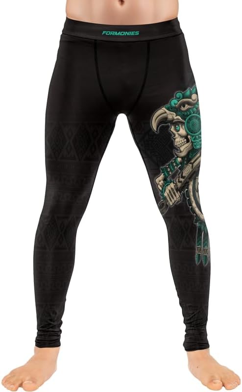 Aztec Men Jiu Jitsu Spats Grappling Tight-fit Compression Leggings for Men MMA BJJ Workout