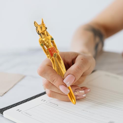 Pack de 5 bolígrafos creativos con tinta gel y diseño egipcio miniatura 4