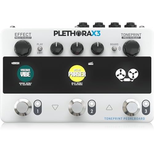 TC Electronic PLETHORA X3 Pedal de guitarra | Pedalboard TonePrint con hasta 127 tableros | 3 espacios para pedales | 75 espacios TonePrint por efecto | 3 interruptores de pie MASH | Looper de cinta