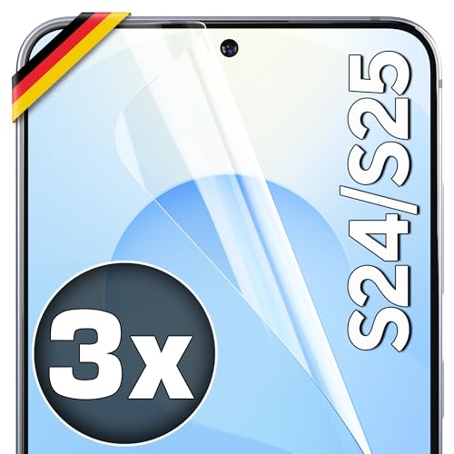UTECTION 3X Schutzfolie für Samsung Galaxy S24 / S25 - Fingerabdruck kompatibel - Premium Folie KEIN Glas - Hüllenfreundlich - Anti Kratzer Displayschutzfolie Ultra Clear - Schutz Displayfolie