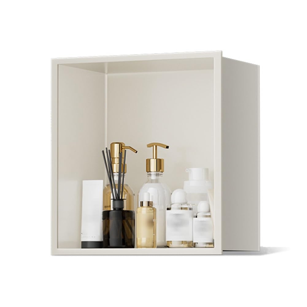 Mensola da doccia impermeabile, in acciaio inox opaco, per bagno, non richiede piastrelle, design compatto