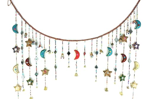 Guirnalda de luna y estrellas para dormitorio infantil decoración colgante de cuna 3