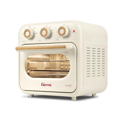 Girmi FG28 wielofunkcyjna frytkownica na powietrze i piekarnik, 1300 W, 14 litrów, wentylator Maxi, 230°C, 5 funkcji, oświetlenie wewnętrzne, książka kucharska w zestawie