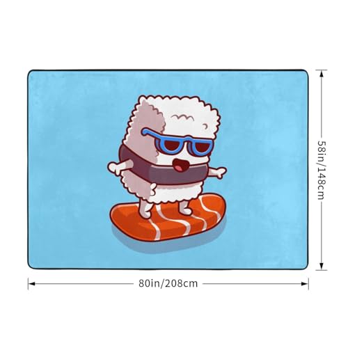 Tapis de chambre doux lavable grand format sushi saumon - 3