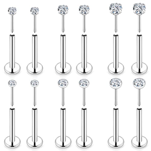 Lcolyoli 16G 18G 20G �X���b�h���X �v�b�V���C���m�[�Y�����O �X�^�b�h ���f�B�[�X �_�C�������h CZ 2mm 2.5mm 3mm �T�[�W�J���X�`�[�� ��s�A�X �g���K�X�s�A�X �w���b�N�X�s�A�X �W���G���[ �X���b�h���X�C�������O, 