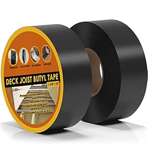 Deck Joist Tape for Decking 1-5/8″ x 50′, 2 Rolls Waterproof and Anti-Corrosion Deck Joist Flashing Tape for Top of Joists, Rim Joists, Under Joists and Beams