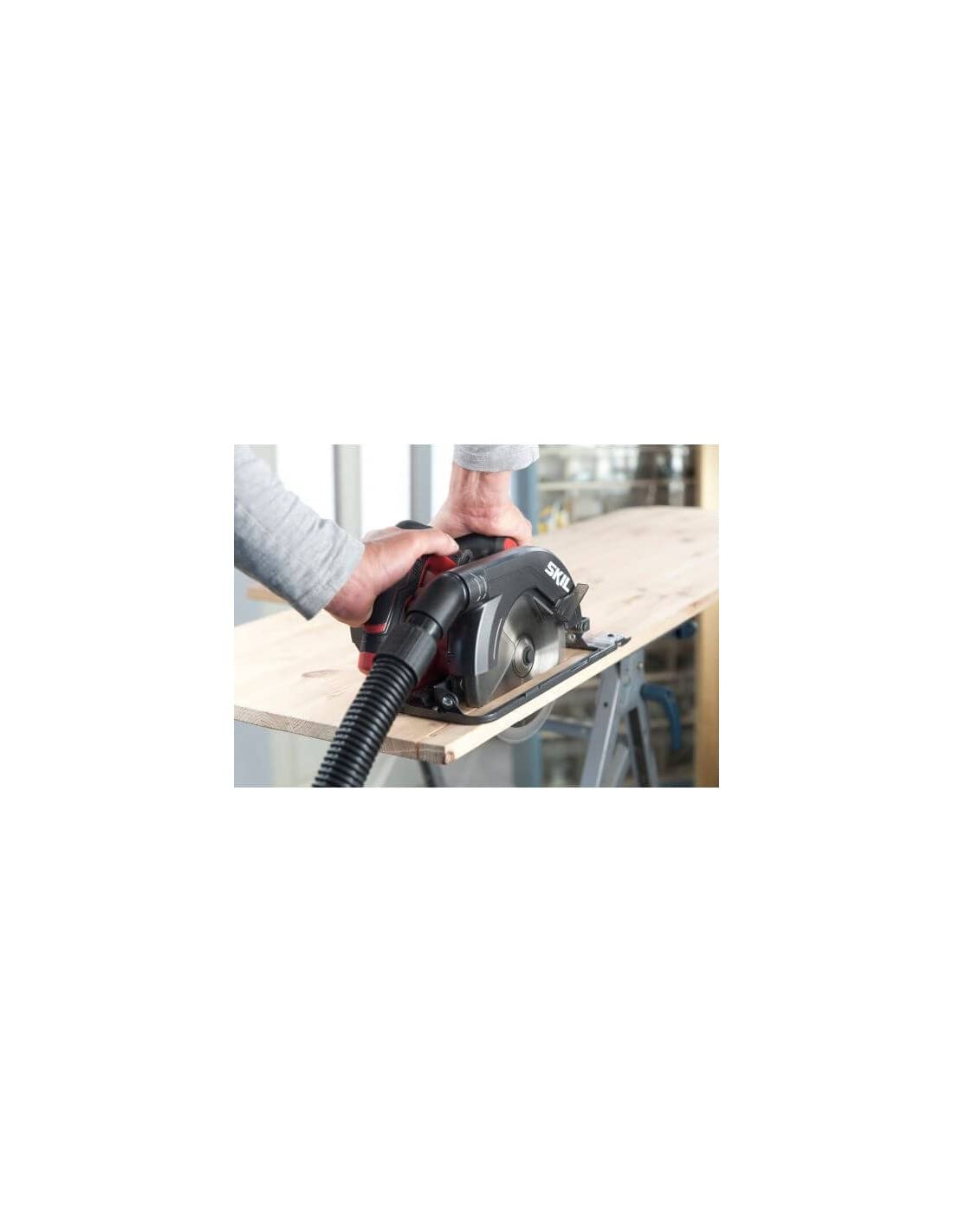 SKIL 5830AA Scie circulaire manuelle (1400 W, jusqu'à 66 mm de profondeur, pour tableaux/lattes, souffleurs de poussière, roulements à billes scellés, durable, poignée douce, artisans, accessoires