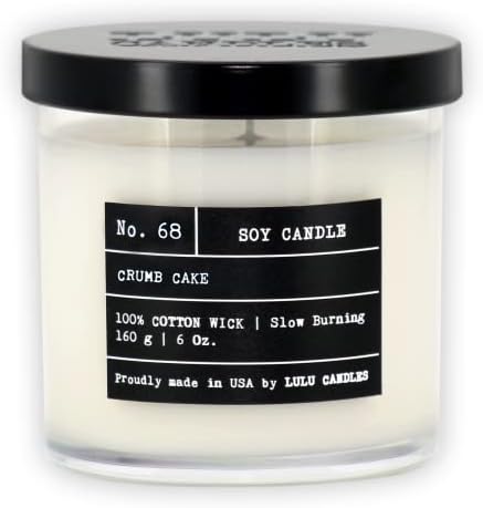 Lulu Candles | Crumb Cake | Luxury Scented Soy Jar Candle | Hand Poured in The USA | Highly Scented & Long Lasting- 6 Oz.