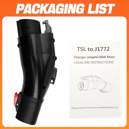 EV Charging Adapter for Tesla to J1772 with Safety Lock, Up to 60A 250V Fast Charging, Compatible with Tesla Mobile Charger Wall Connector Destination Chargers for All J1772 EVs