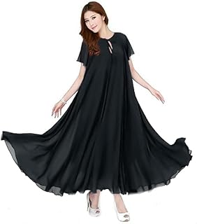 فستان باكمام طويلة ورقبة مفتوحة عليه طباعة كتابة للنساء، اسود