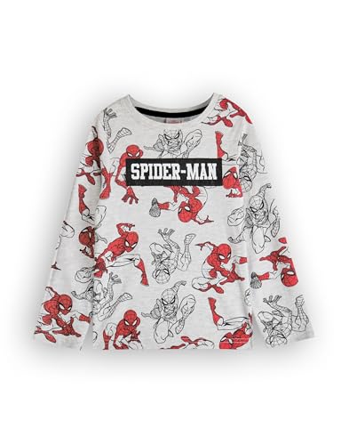 Marvel Spiderman Boys Pajama Set | Kids Superhero Long Sleeve Long Leg Graphic PJs in Grey | Sleepwear Merchandise Gift3