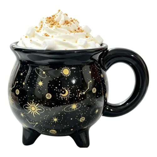 Halloween Cauldron Mug Spooky Ceramic Drinkware Ergonomic Handle