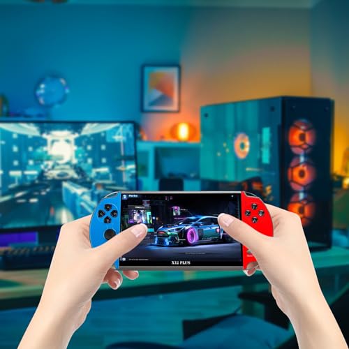 Console de jeu portable avec grand écran haute définition de 17,8 cm, plus de 10 000 jeux, jeux vidéo, console portable avec double mode de contrôle et sortie AV, cadeau pour les amateurs de jeux – vue 5