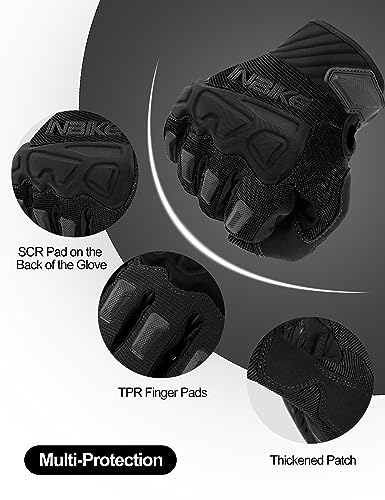 Image of INBIKE Mountain Bike Gloves for Men Knuckle Guard Padded Cycling Gloves | 5mm Shock-Absorbing Palm Padding, MTB, Motocross, Road Cycling, Dirt Biking, Touchscreen Fingers, Anti-Slip Palm