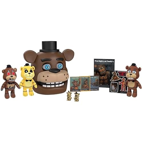 PhatMojo Five Nights at Freddy's - Freddy Fazbear Animatronic Bundle (11 Items, Blinking Eyes w/Lights & Sounds)