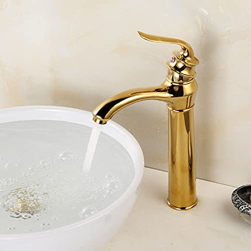 Robinet lavabo rétro doré pour salle de bain classique chic - 7