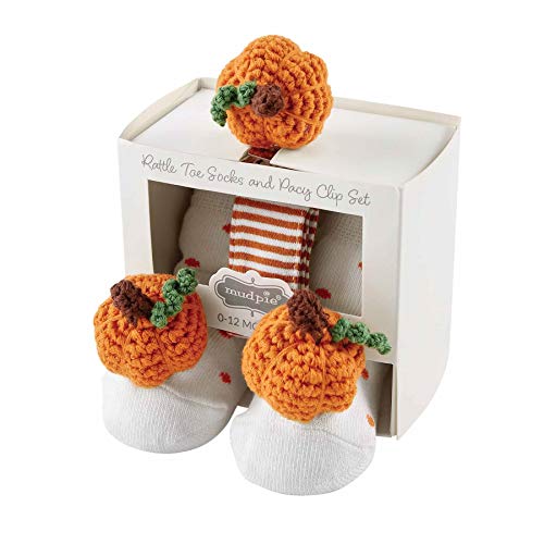 Mud Pie Pumpkin Pacy Clip Sock pour les sorties de bébé