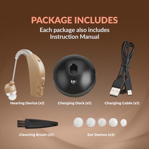 MEDca Rechargeable Ear Hearing Amplifier - Sound Amplifier with Rapid Charger - Skin - Thumbnail 6