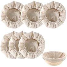 KONGDY 6 Pieces 10 Inch Round Banneton Bread Proofing Basket Cloth Liner, Natural Weave Dough Sourdough Baking Dough Basket Cloth Liner Basket Not Included Round
