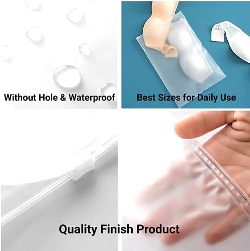 Marrie Frosted Resealable Bags Ziplock Seal Plastic Bag for Clothes Garments Travel Space Saver Luggage Organiser Waterproof Without Hole Pouch School Trips Home Hospital Storage-Pack of 12 Bags (XL)