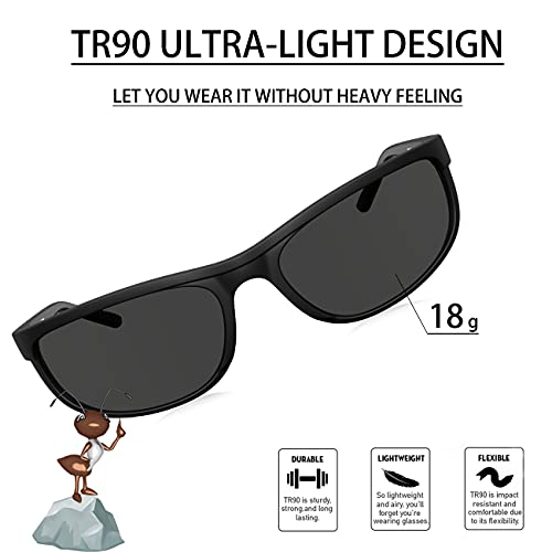 MAXJULI Polarized Sunglasses Men Women,UV400 Protection Rectangular Sun Glasses 88073