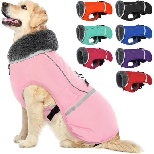 Image of QBLEEV Warm Dog Coat, Reflective Dog Jacket, Waterproof Dogs Winter Coat